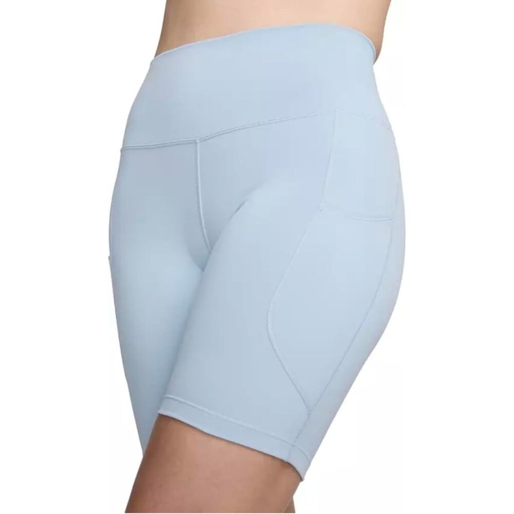 Nike Womens Dri-FIT One High-Waisted 8" Biker Shorts FZ6758-440 Blue Size Small